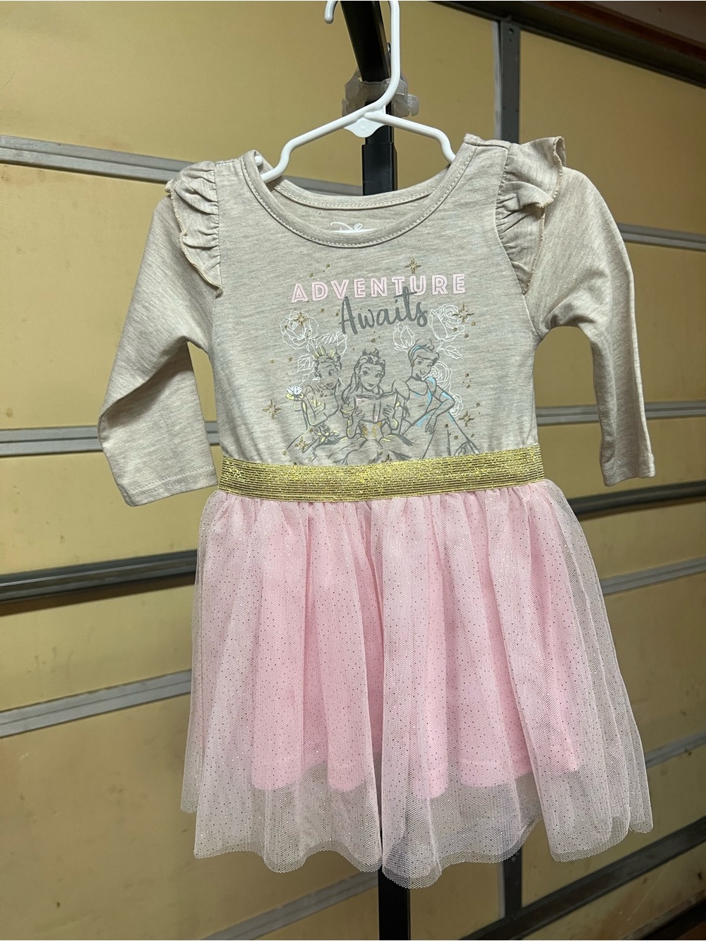 Disney Cream and Pink Princess Tulle Dress Top